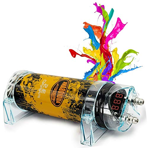 Audiobank 3.5 Farad Capacitor Car Audio 3500 Watts Power 12V Car Digital Power 3 Digit Display and Complete 1500 Watts 8 Gauge Car Amplifier Installation Wiring Kit Blue Audiobank 3.5 Farad Capacitor Car Audio 3500 Watts Power 12V Car Digital Power 3 Digit Display and Complete 1500 Watts 8 Gauge Car Amplifier Installation Wiring Kit Blue